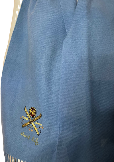 🧣✨ Écharpe 100% Laine Vierge – Bleue