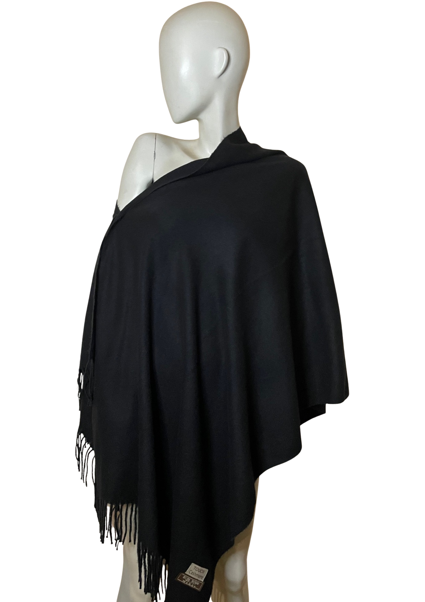 🖤 Étole noire en mix laine – Douceur & Élégance 🧣