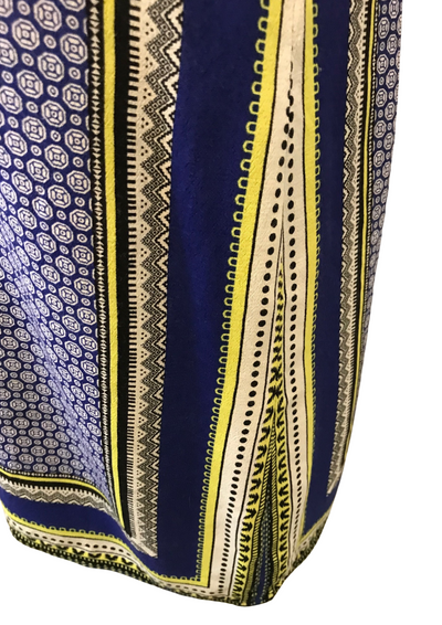Robe d’été bleu roi à motifs géométriques – Taille 36 🌟