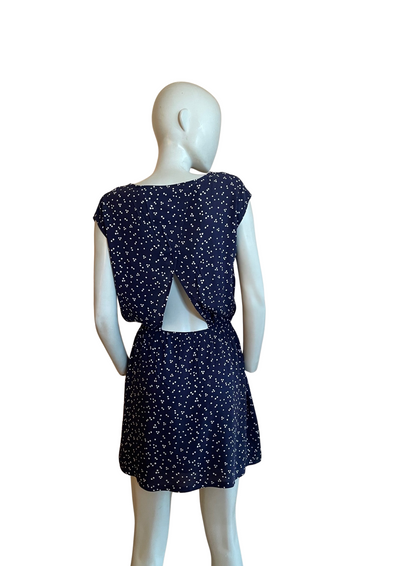 👗 Robe courte bleu marine à pois – Taille 36