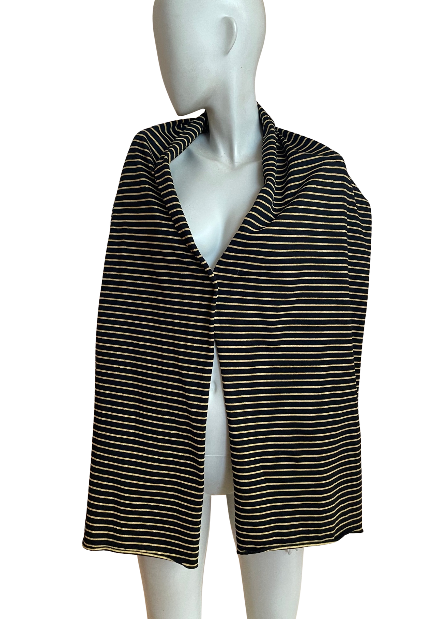 🧣 Écharpe noire rayée or – Style chic & intemporel ✨🖤