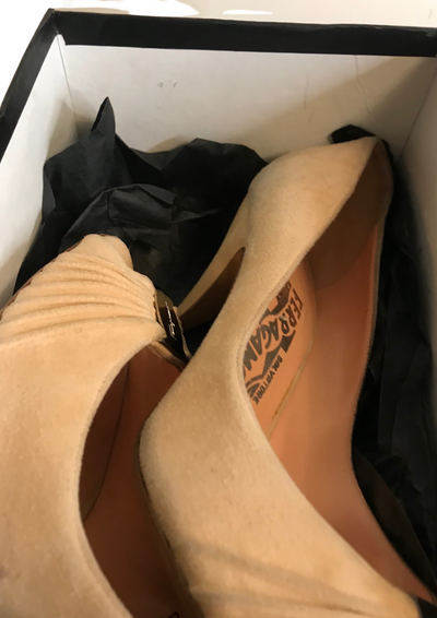 👠 Escarpins ouverts en daim beige Pointure 39 – Made in Italy 🇮🇹✨