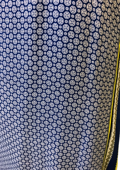 Robe d’été bleu roi à motifs géométriques – Taille 36 🌟