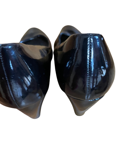 👠 Escarpins noirs vernis – Talons compensés – Pointure 40 👠