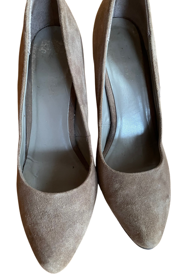 👠 Escarpins en daim taupe 💫 –  Pointure 36