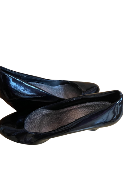 👠 Escarpins noirs vernis – Talons compensés – Pointure 40 👠