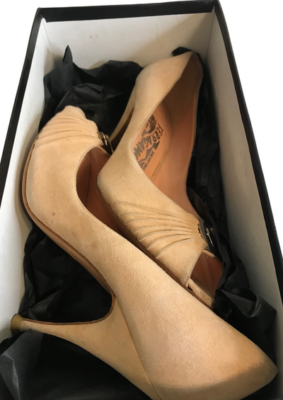 👠 Escarpins ouverts en daim beige Pointure 39 – Made in Italy 🇮🇹✨