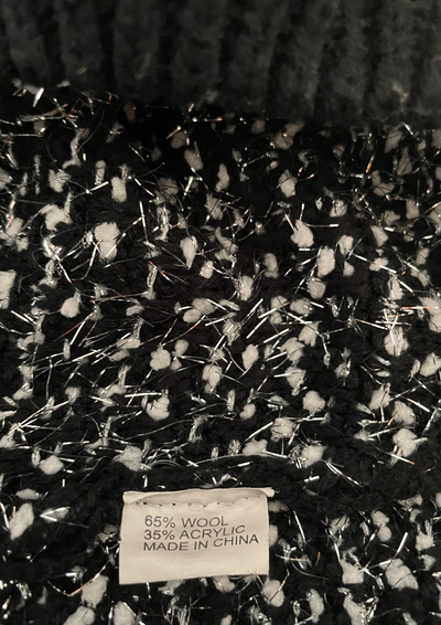 🖤 Pull noir & blanc avec fil métallisé Taille 38  ✨