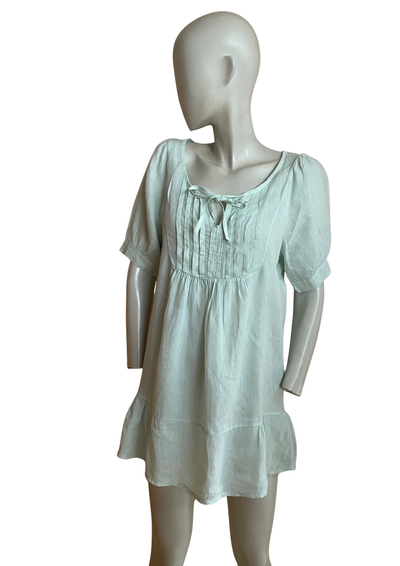 Robe courte en lin 💚 Taille 36 – Style bohème chic 🌿