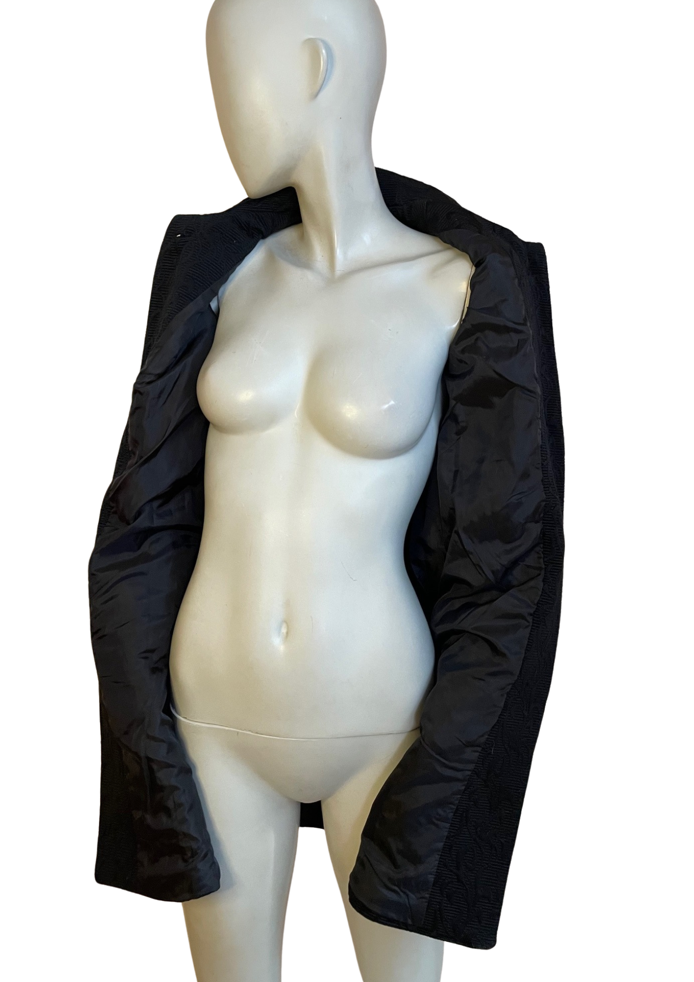🖤 Manteau noir brodé – Élégance et originalité Taille 34 🌸✨