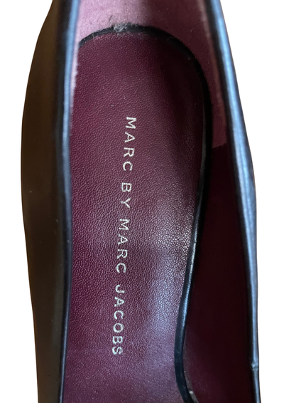 Escarpins cuir noir à talons effet python – Pointure 36 🐍