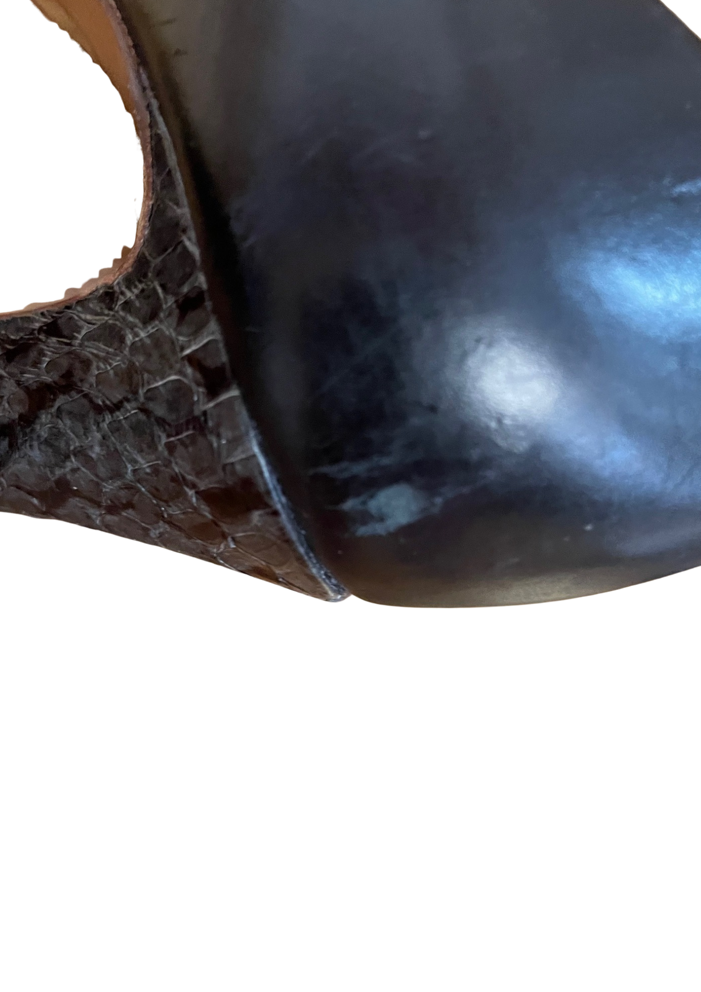 Escarpins cuir noir à talons effet python – Pointure 36 🐍
