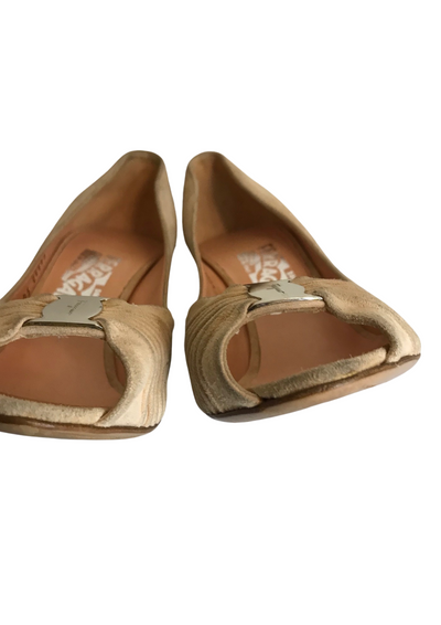 👠 Escarpins ouverts en daim beige Pointure 39 – Made in Italy 🇮🇹✨