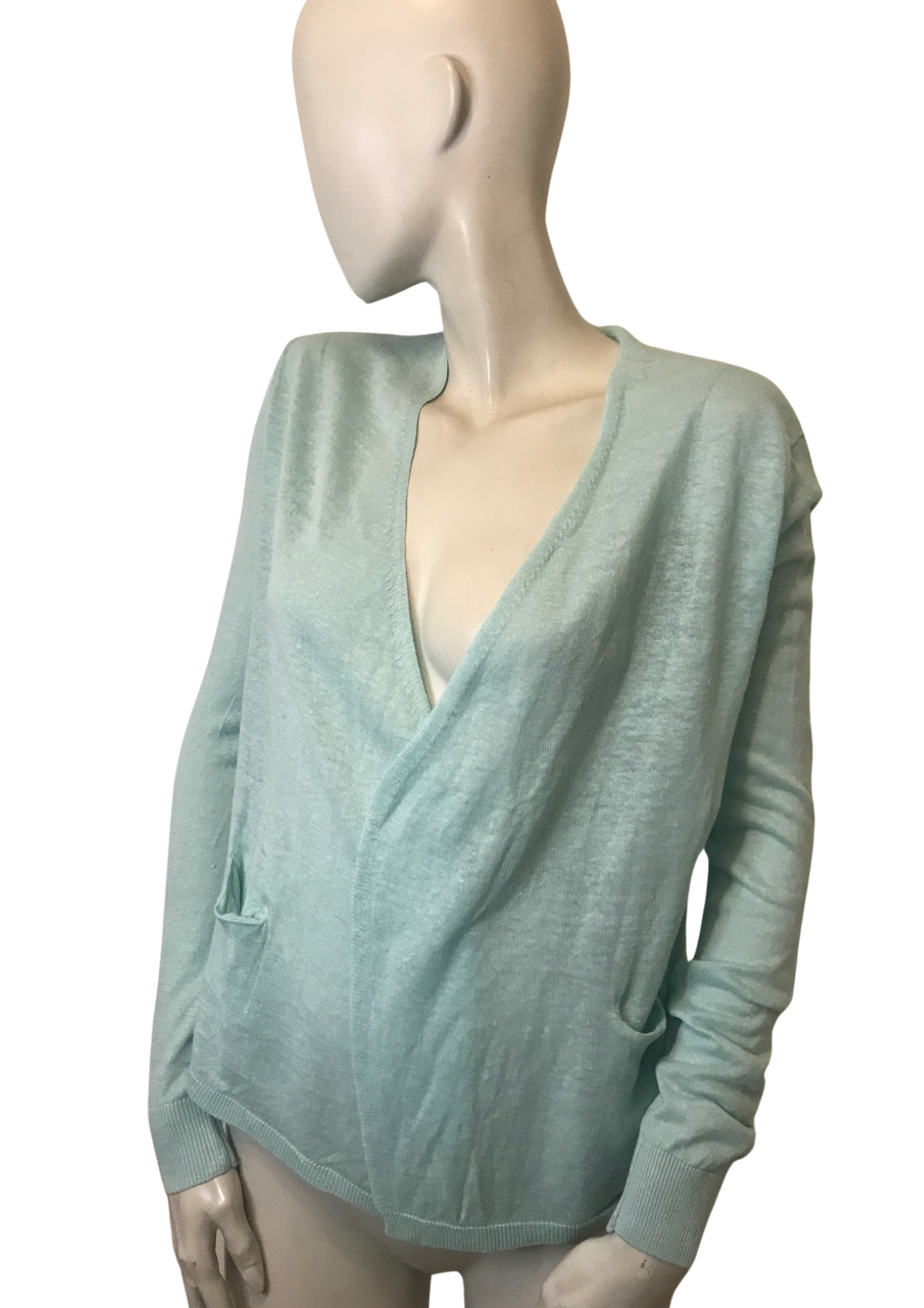 Gilet en lin bleu ciel Taille 36 💚