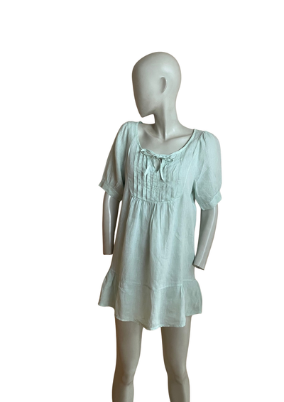 Robe courte en lin 💚 Taille 36 – Style bohème chic 🌿