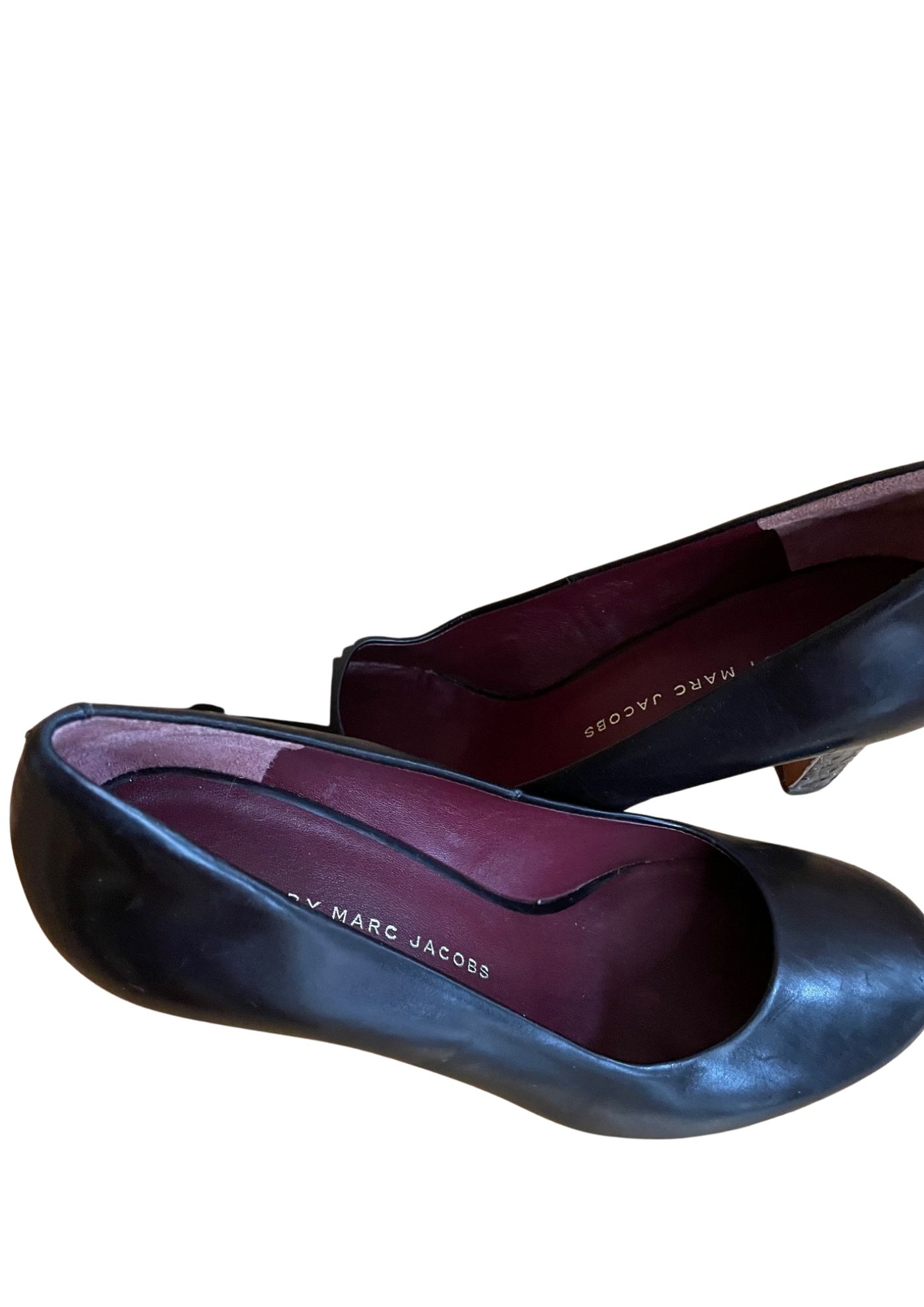 Escarpins cuir noir à talons effet python – Pointure 36 🐍
