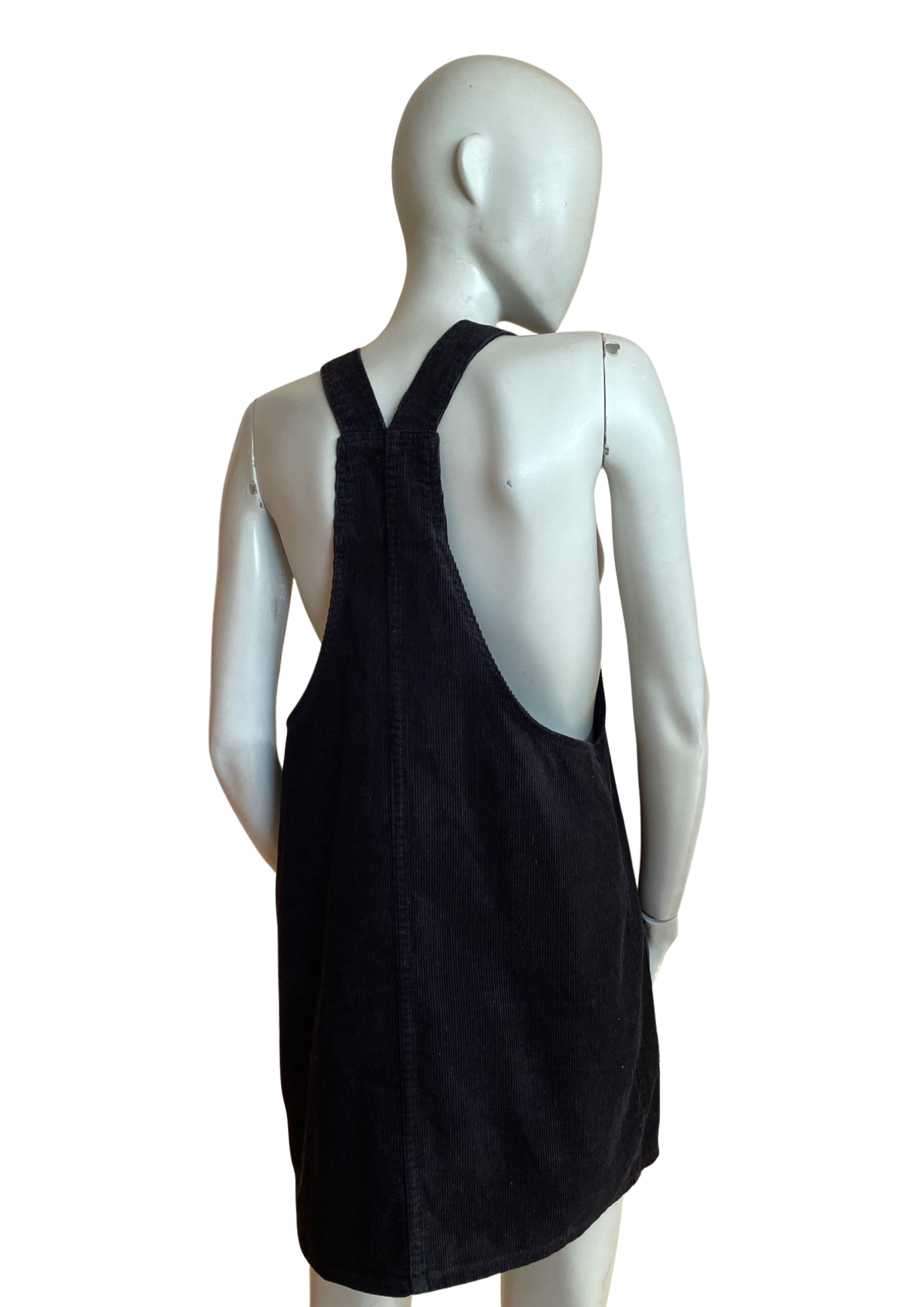 Robe Salopette Noire en Velours Côtelé  👗✨ Taille 40
