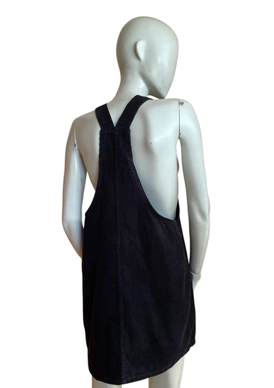 Robe Salopette Noire en Velours Côtelé  👗✨ Taille 40