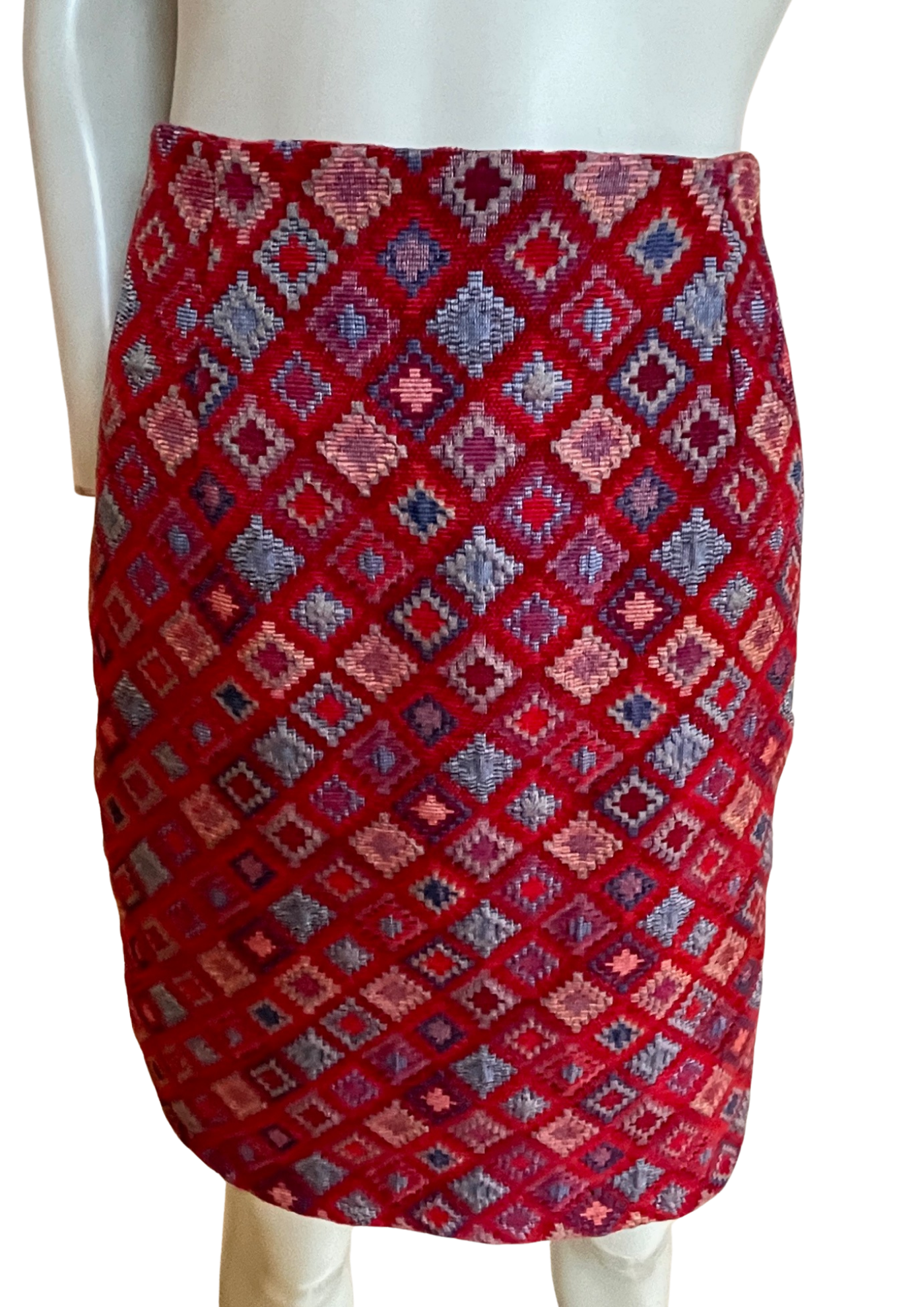 Magnifique jupe droite au tissage jacquard Taille 40 🎨.