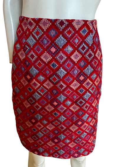 Magnifique jupe droite au tissage jacquard Taille 40 🎨.