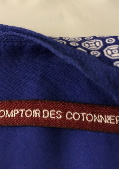 Robe d’été bleu roi à motifs géométriques – Taille 36 🌟