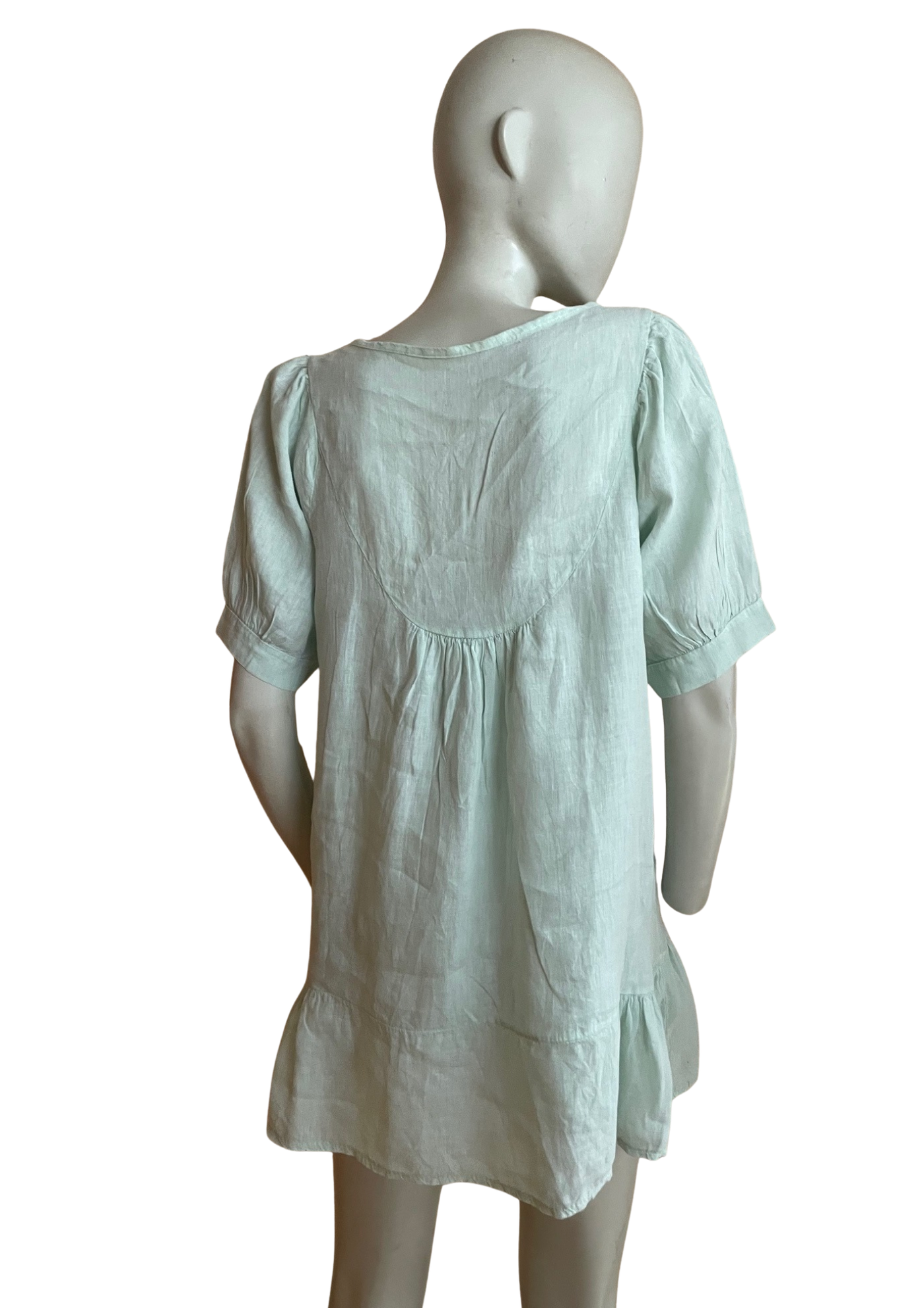 Robe courte en lin 💚 Taille 36 – Style bohème chic 🌿