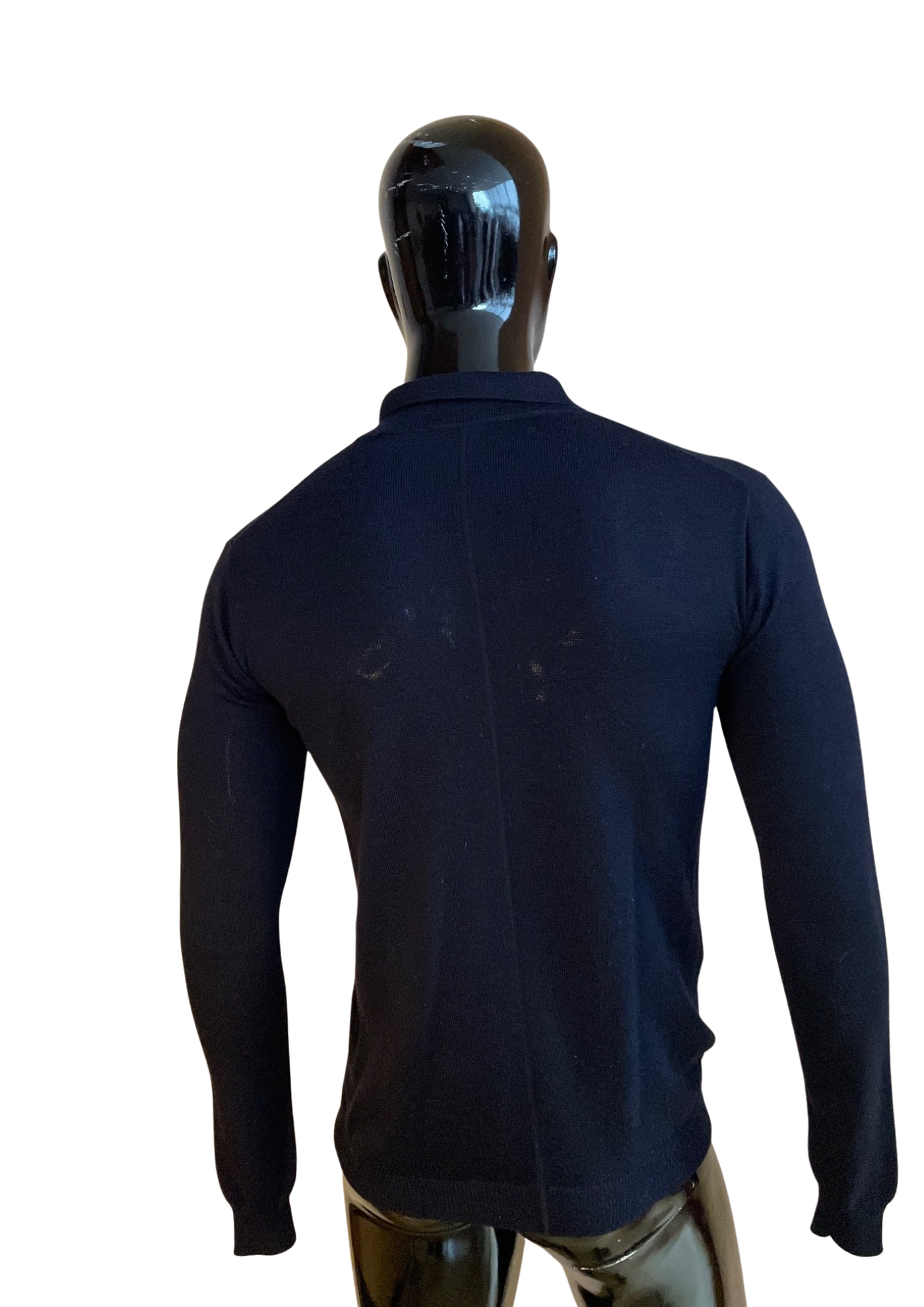 💙 Pull polo bleu marine en laine 🧶 – Taille S