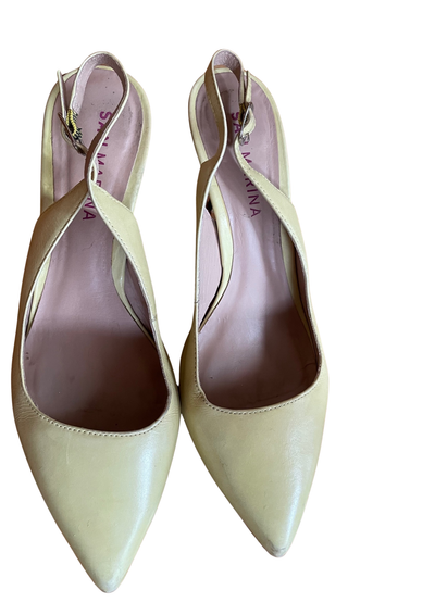 💛 Escarpins en cuir jaune pastel – Pointure 39 👠✨