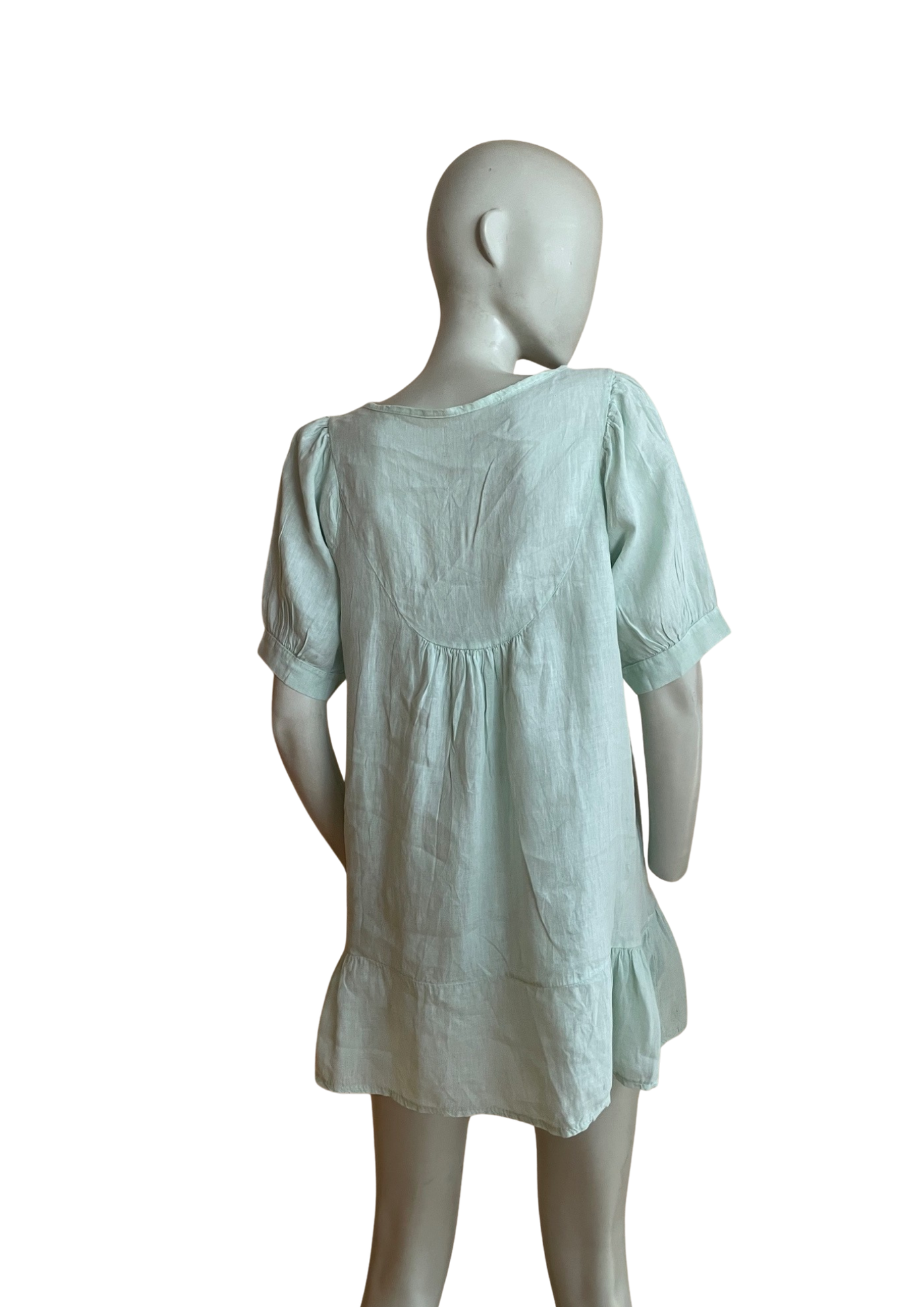 Robe courte en lin 💚 Taille 36 – Style bohème chic 🌿