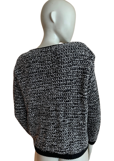 🖤 Pull noir & blanc avec fil métallisé Taille 38  ✨