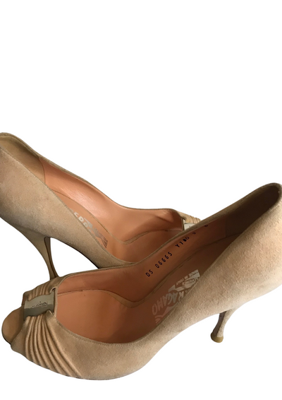 👠 Escarpins ouverts en daim beige Pointure 39 – Made in Italy 🇮🇹✨