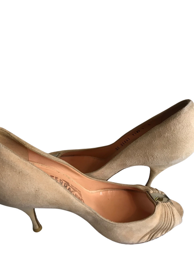 👠 Escarpins ouverts en daim beige Pointure 39 – Made in Italy 🇮🇹✨