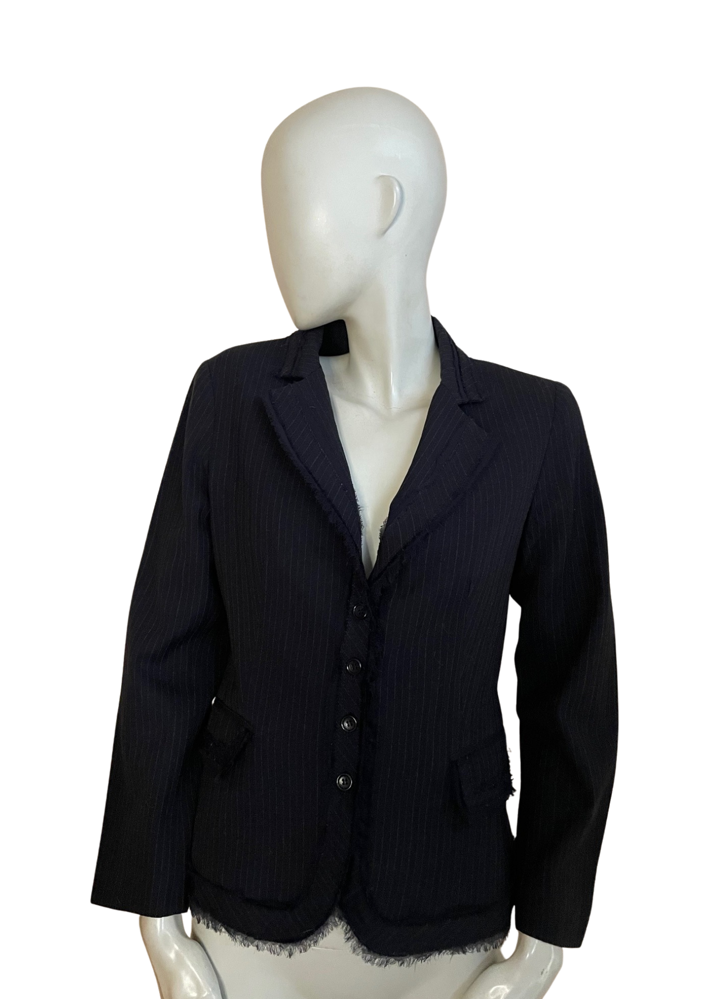 Veste Laine Vierge à Rayures – Élégance Française Taille 40 🇫🇷✨