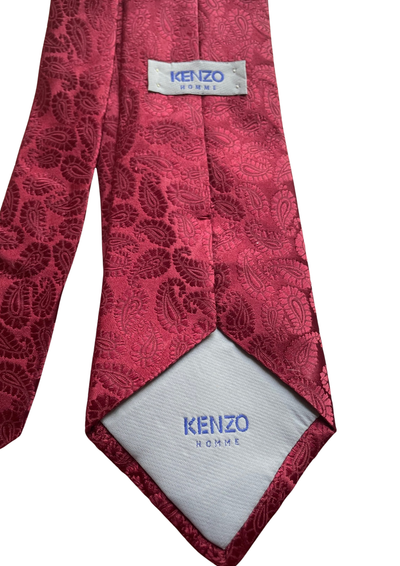 🎀 Cravate bordeaux motif cachemire – 100% soie 🎀