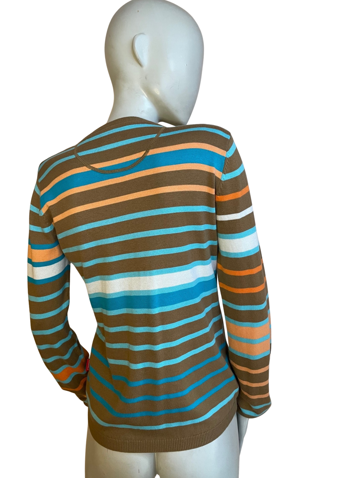 🧡 Pull rayé 100% coton, Taille 38 🩵