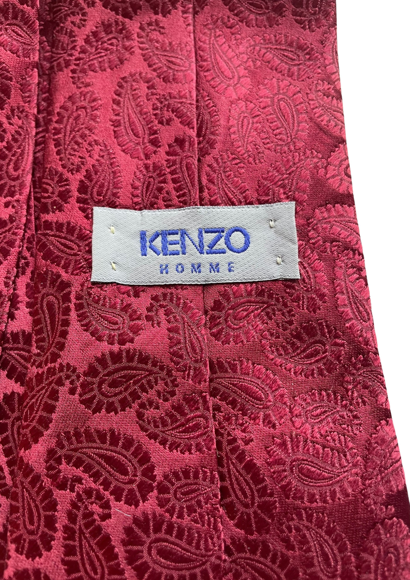 🎀 Cravate bordeaux motif cachemire – 100% soie 🎀