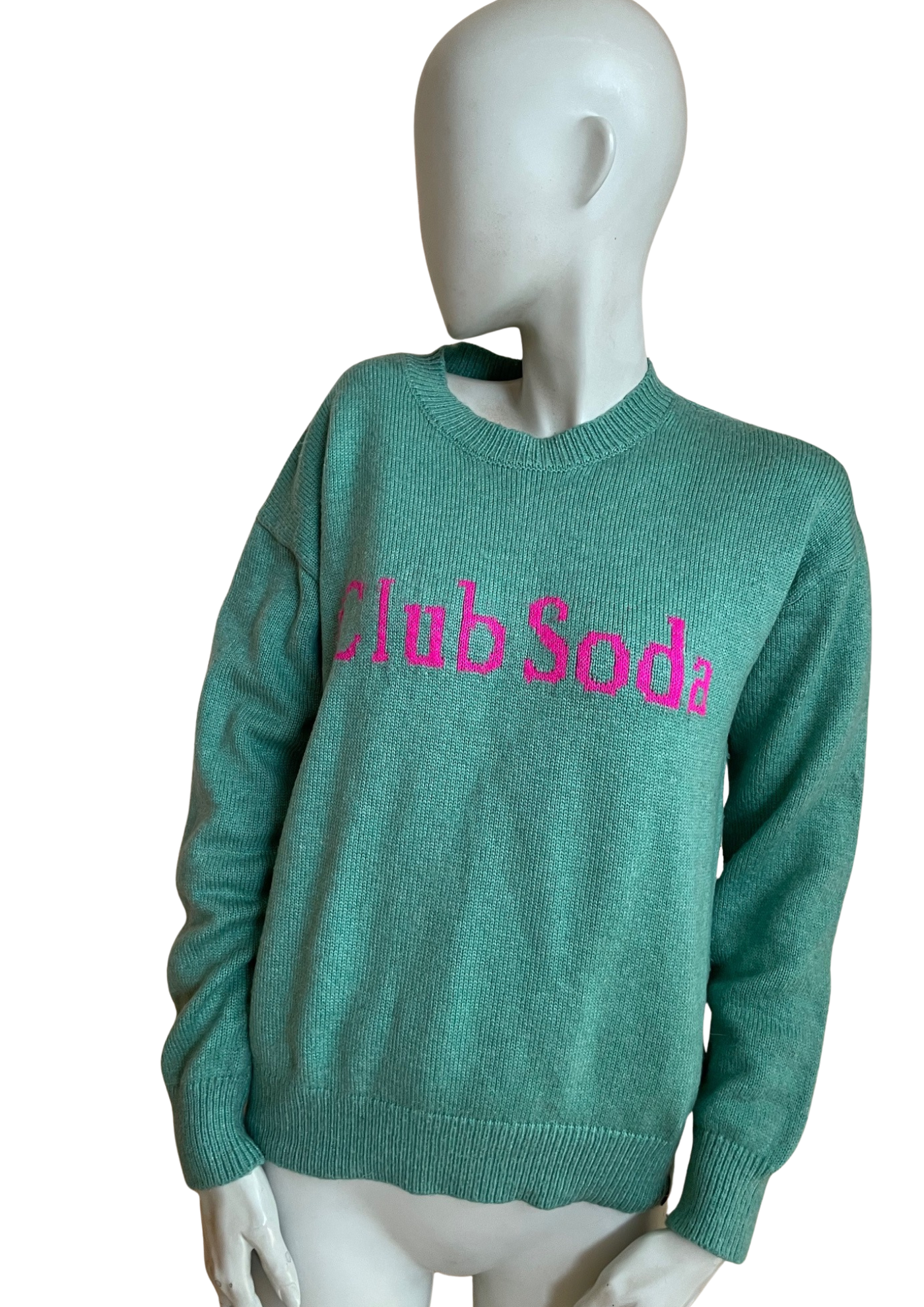💚 Pull  vert menthe & rose fuchsia Taille 38 🌸✨