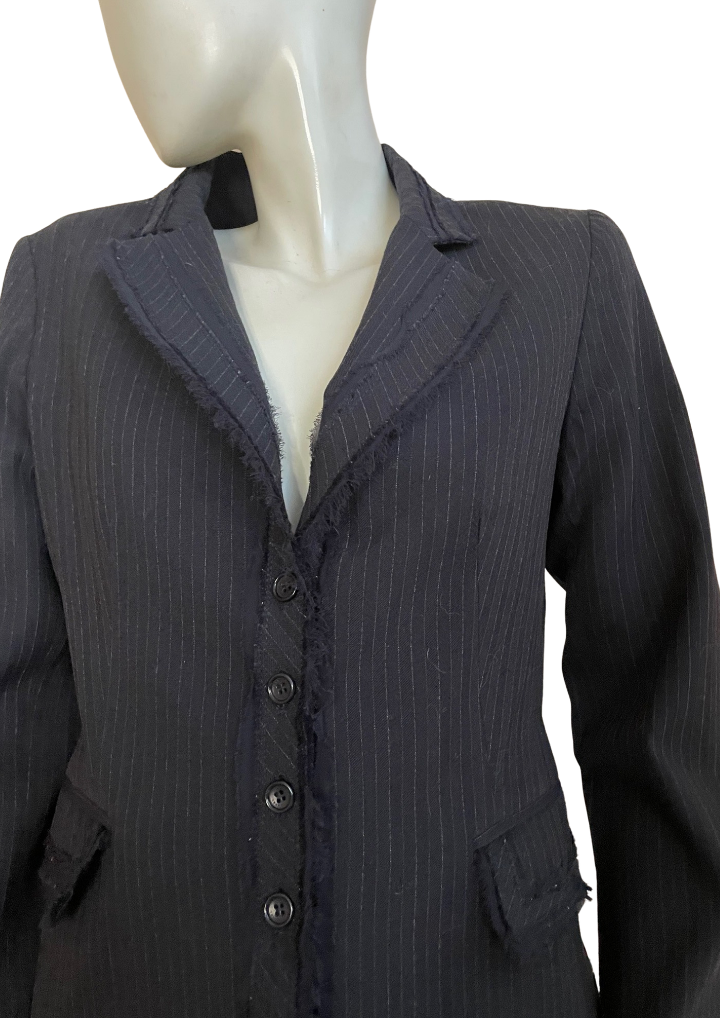 Veste Laine Vierge à Rayures – Élégance Française Taille 40 🇫🇷✨