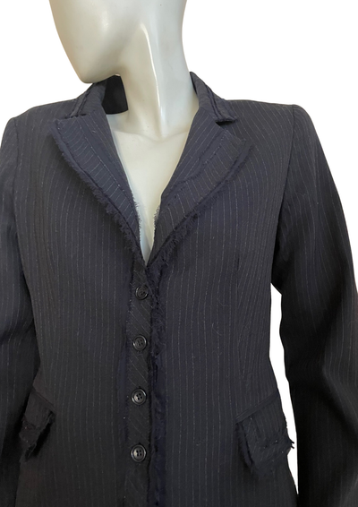 Veste Laine Vierge à Rayures – Élégance Française Taille 40 🇫🇷✨