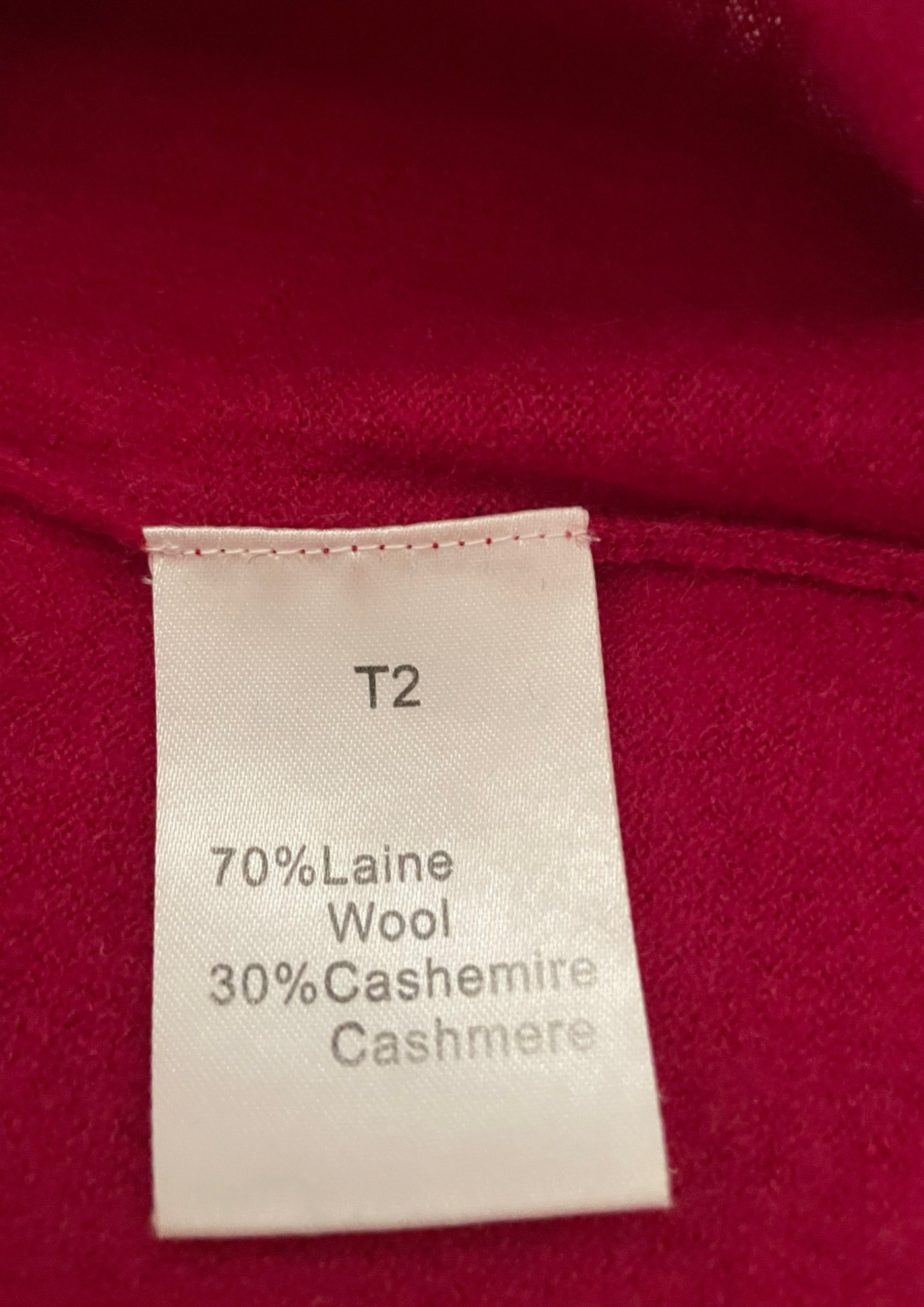 ✨ Pull col V fuchsia laine & cachemire Taille 38 ✨