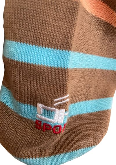 🧡 Pull rayé 100% coton, Taille 38 🩵