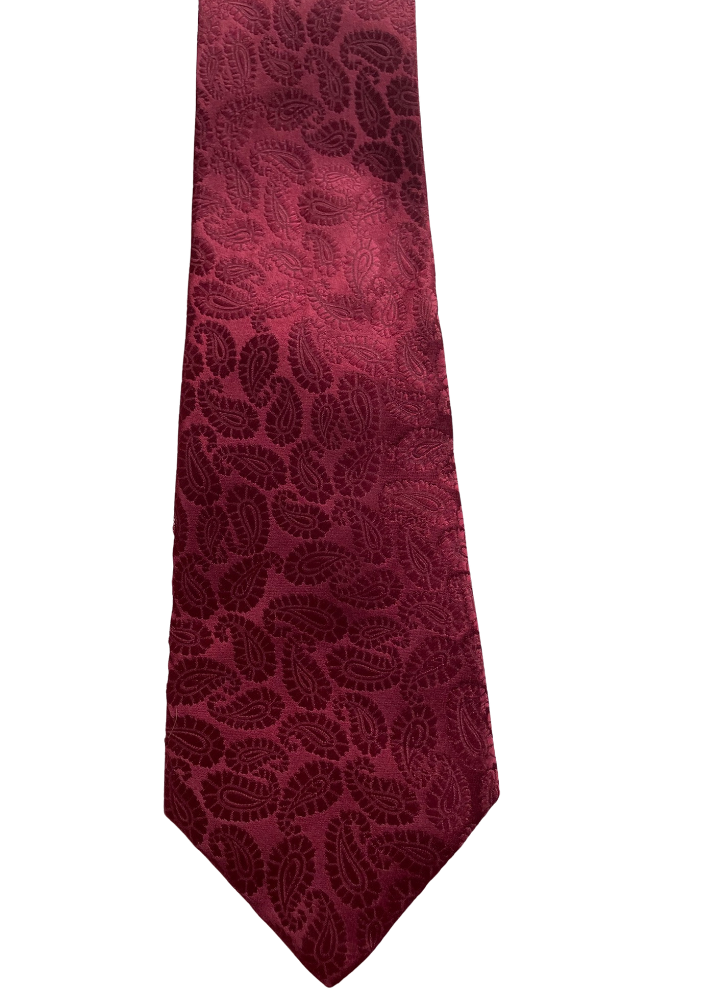 🎀 Cravate bordeaux motif cachemire – 100% soie 🎀