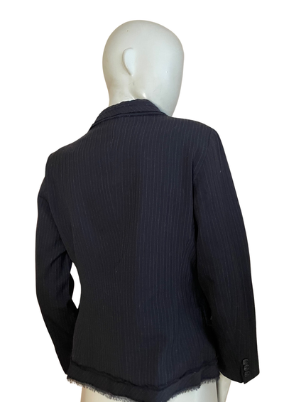 Veste Laine Vierge à Rayures – Élégance Française Taille 40 🇫🇷✨