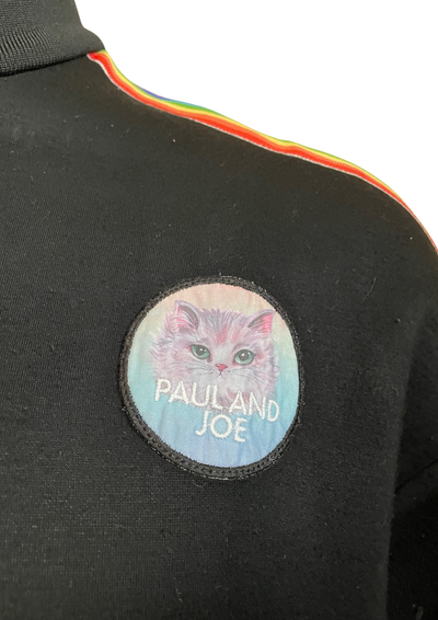 🎉 Veste noire  avec bandes arc-en-ciel Taille L 🎉