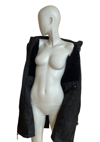 🖤 Parka noire doublée fausse fourrure – Taille 38