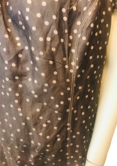 🌑👗 Robe Droite à Pois Gris Anthracite – Taille 44 ✨