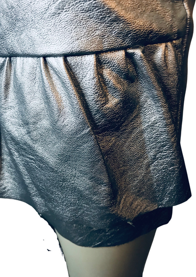 Jupe argentée en cuir vegan Taille 34 (Neuve)