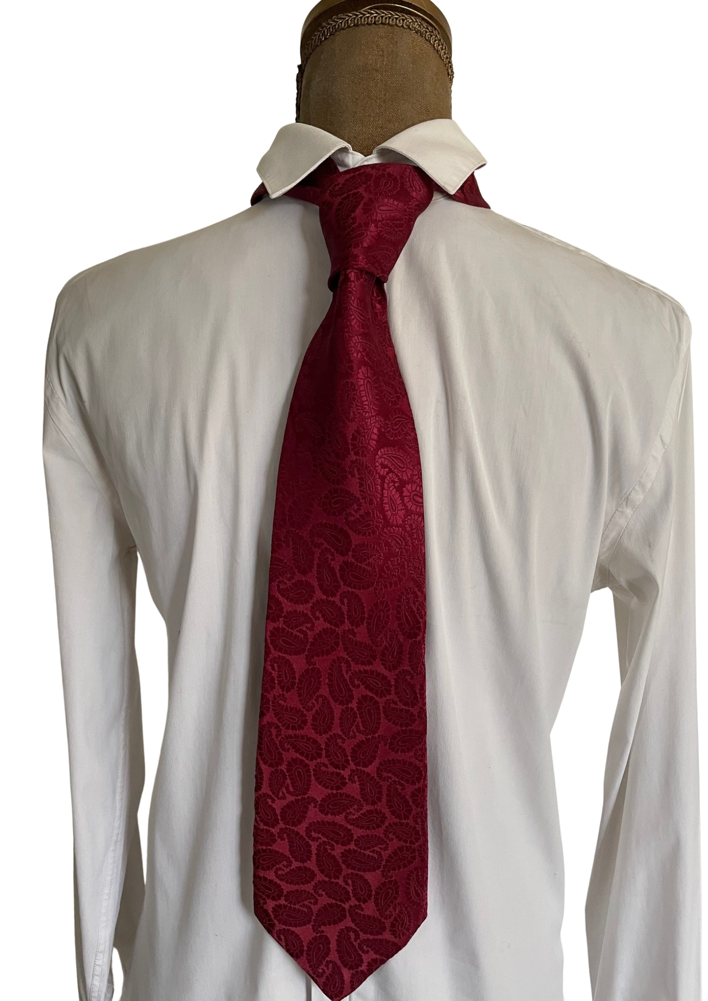 🎀 Cravate bordeaux motif cachemire – 100% soie 🎀