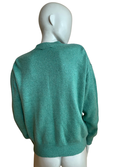 💚 Pull  vert menthe & rose fuchsia Taille 38 🌸✨