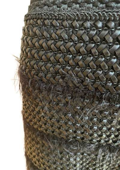 ✨Mini Jupe Noire Effet Paille & Plumes – Tendance Couture Taille 36 ✨